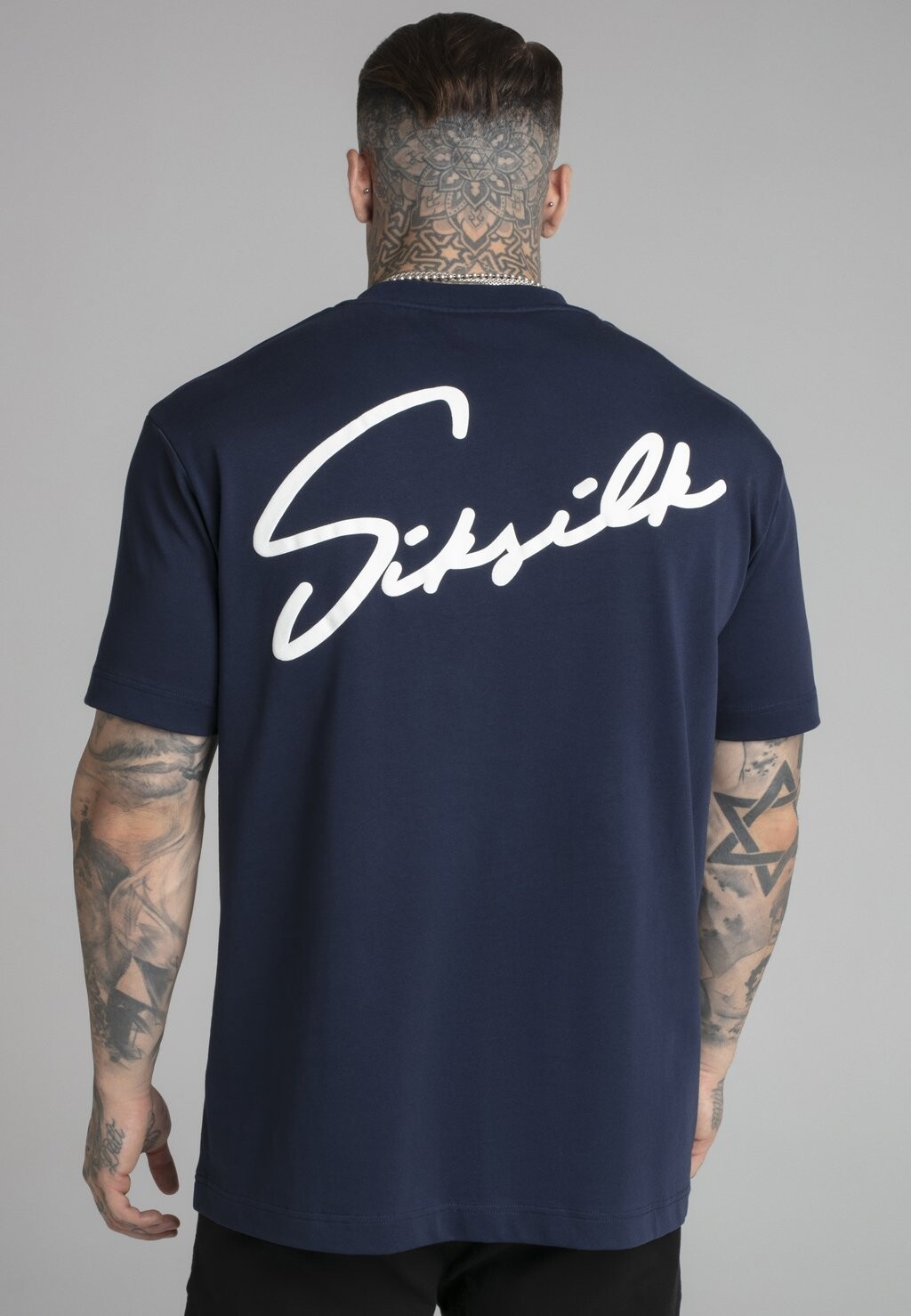 

Футболка с принтом Script SIKSILK, синий