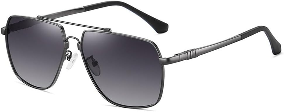 

Мужские поляризованные солнцезащитные очки с металлическим корпусом, защита от ультрафиолета UV400, для путешествий на открытом воздухе, пляжа, вождения, рыбалки и других целей PRSTNN, Gun Gradient Gray