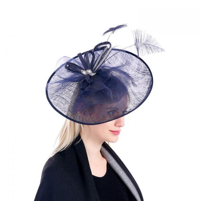 

Сетчатый волшебник, украшенный кристаллами и лентами PEACH ACCESSORIES, темно-синий