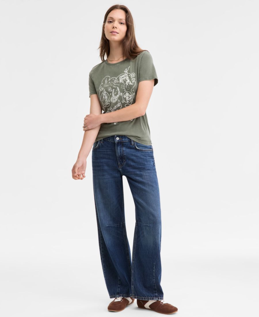 

Женские джинсы средней посадки с широкими штанинами Lucky Brand, Off Grid Wash