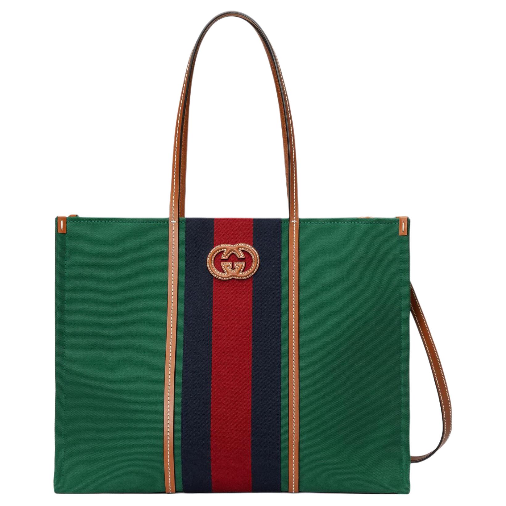 

GUCCI Хлопковая сумка с кожаными вставками