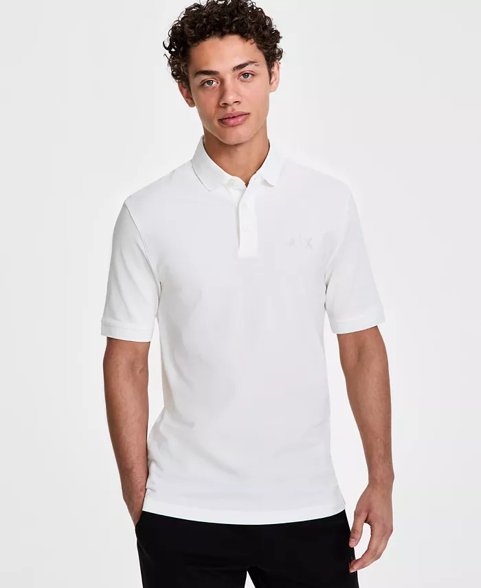 

Мужская поло с логотипом Stud A|X Armani Exchange, коричневый/бежевый