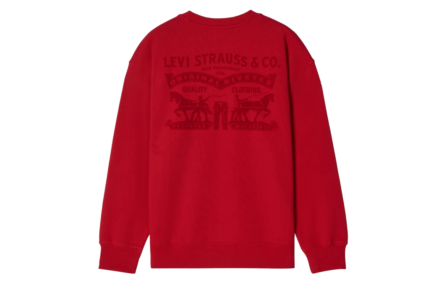 Levis Свитшот Year Of The Horse Limited Collection, унисекс, красный, круглый вырез — фото 3