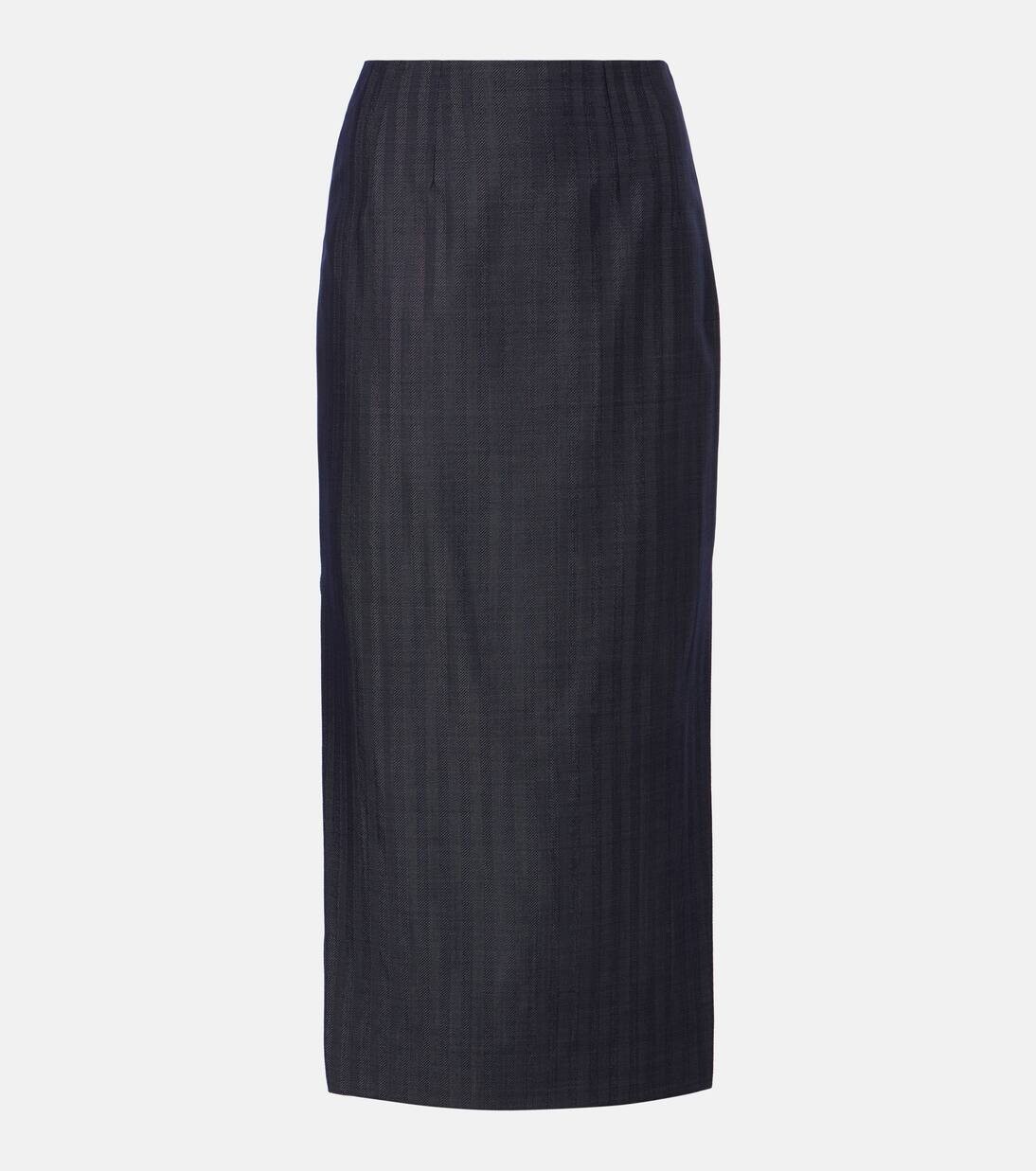 

Юбка-карандаш из смесовой шерсти Etro, цвет dark blue
