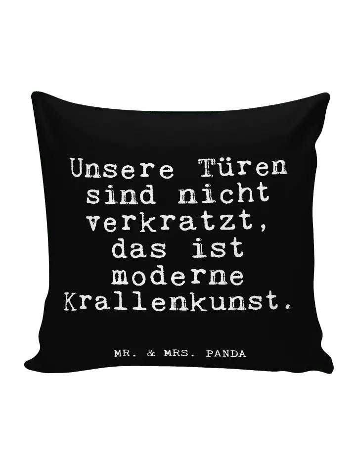 

Подушка Mr & Mrs Panda 40x40 Unsere Türen sind nicht, черный
