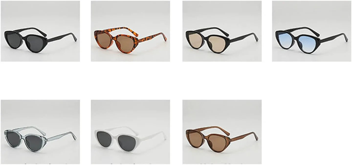 

Солнцезащитные очки Willochra в винтажном стиле, овальные, женские, ретро, ​​в стиле «кошачий глаз», модные круглые, с защитой от УФ-излучения UV400, для улицы, C5