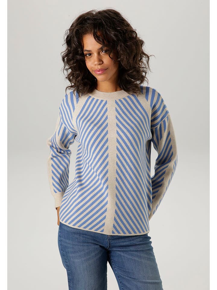 

Пуловер Aniston Pullover, цвет Hellblau/Beige