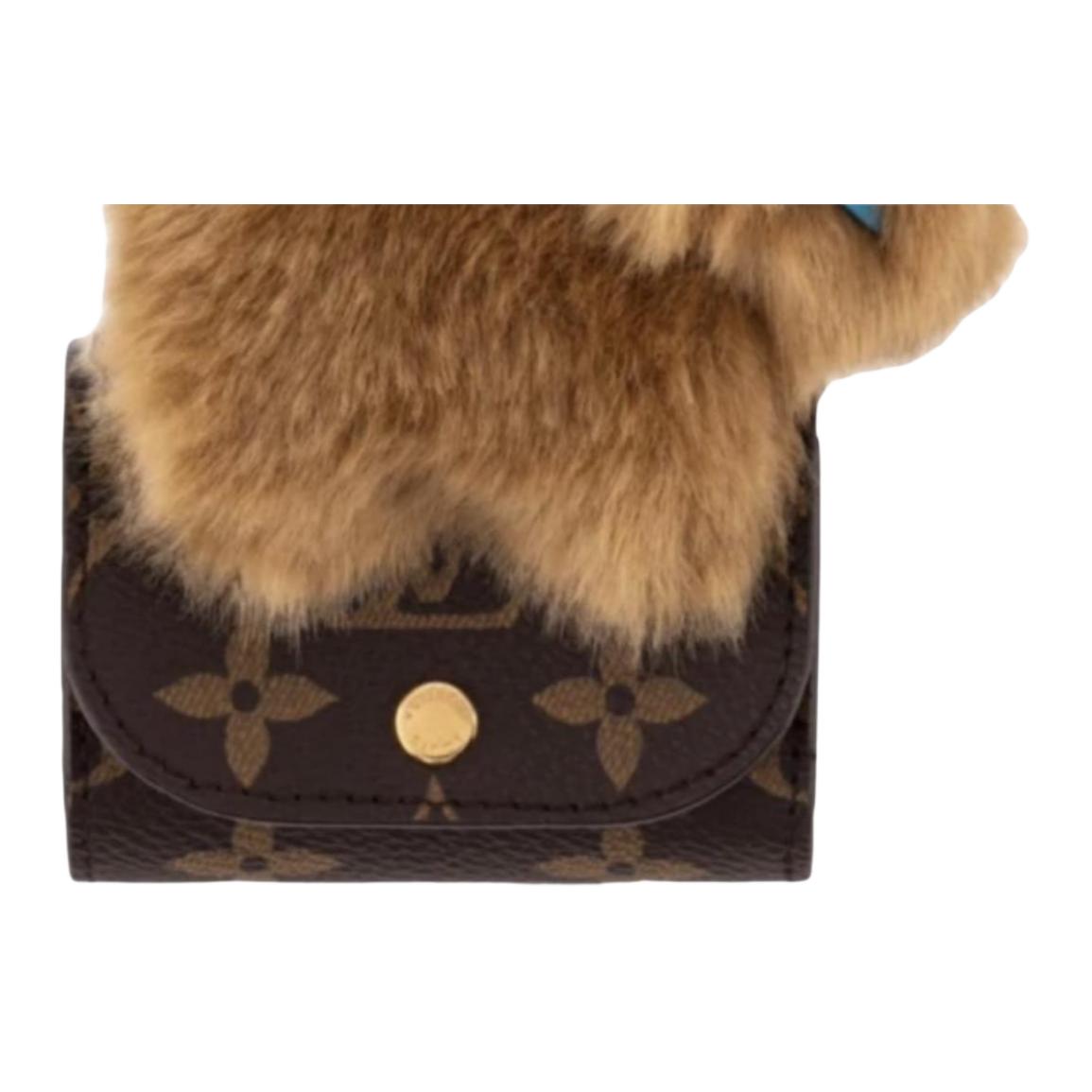 LOUIS VUITTON Полиэстеровый аксессуар для сумки унисекс коричневый, Brown — фото 3