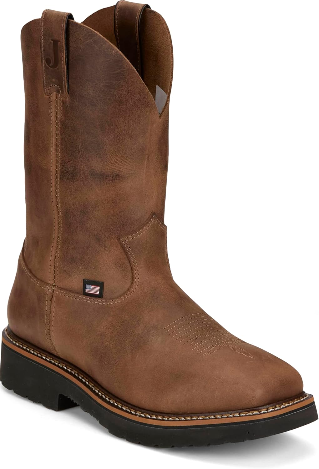 

Мужские ботинки Justin Ames 11 из цельнозернистой кожи с мягким носком - коллекция Homeland - водонепроницаемые, устойчивые к маслу и скольжению, Walnut