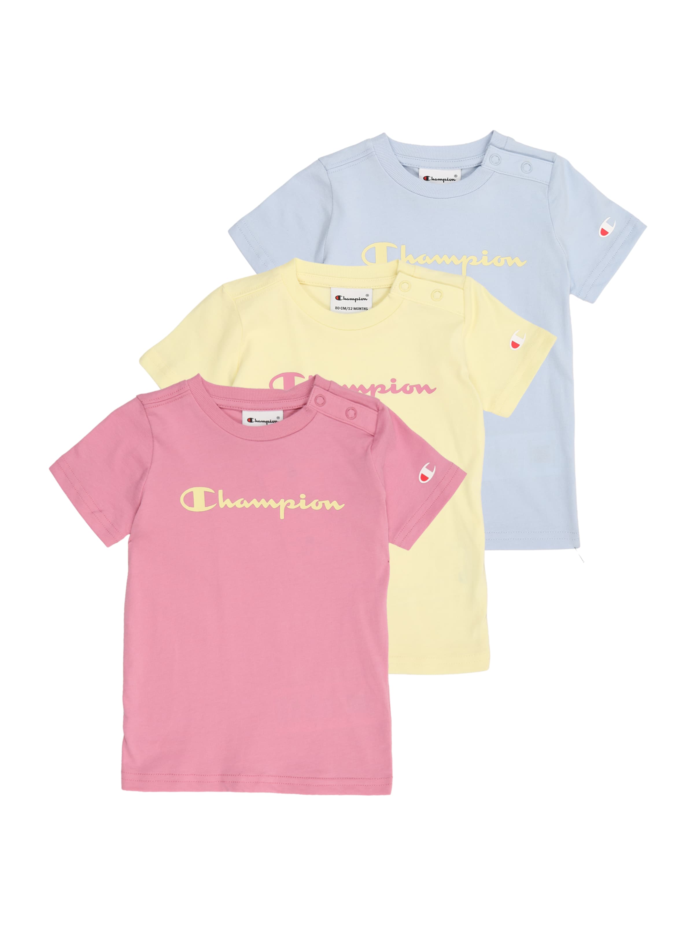 

Champion Authentic Athletic Apparel Футболка в светло-голубом, пастельно-желтом, питайя