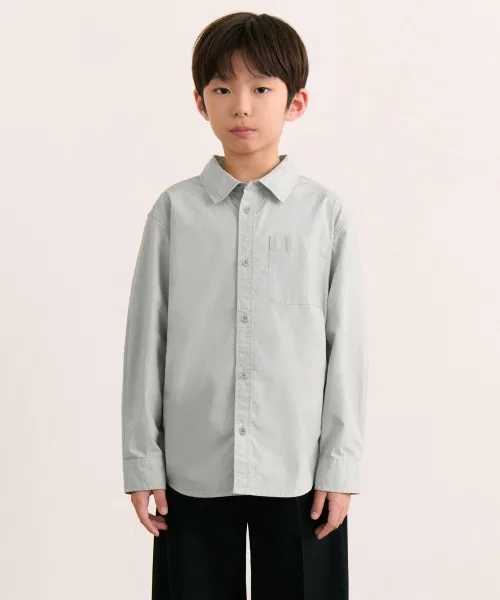 Детская рубашка MUSINSA STANDARD KIDS из хлопка, мятная