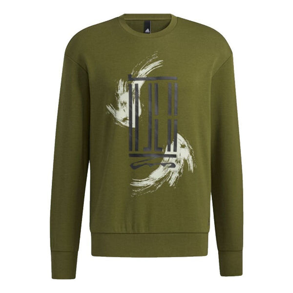 

Толстовка adidas Wj Swt Logo Printing Sports Round Neck Pullover Green, зеленый