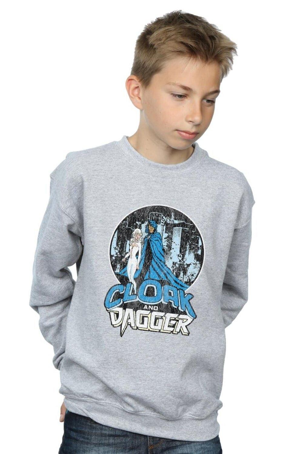 

Толстовка в стиле ретро Cloak And Dagger Marvel, серый
