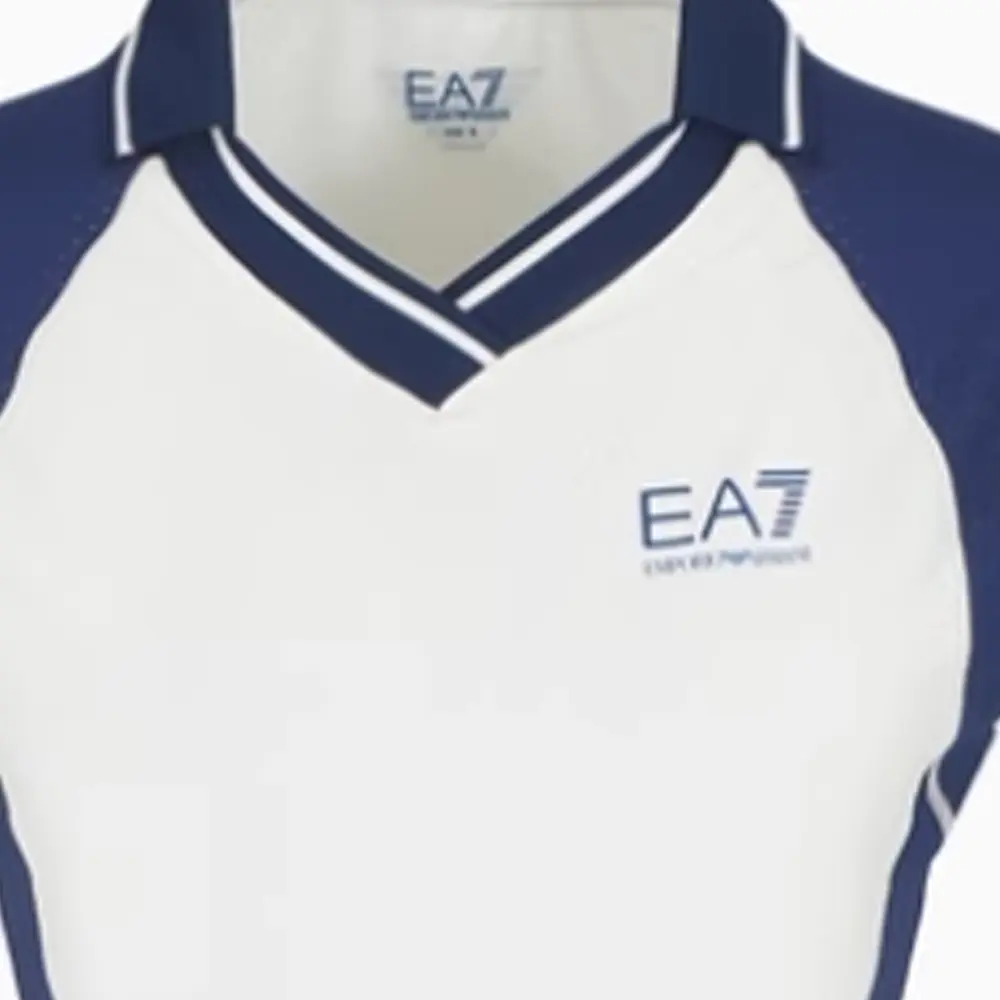 EMPORIO ARMANI EA7 SS25 платье без рукавов для женщин белое синее — фото 3