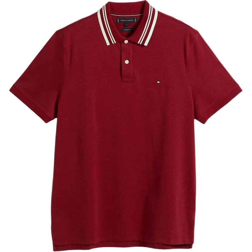 Поло мужское хлопковое Tommy Hilfiger красное