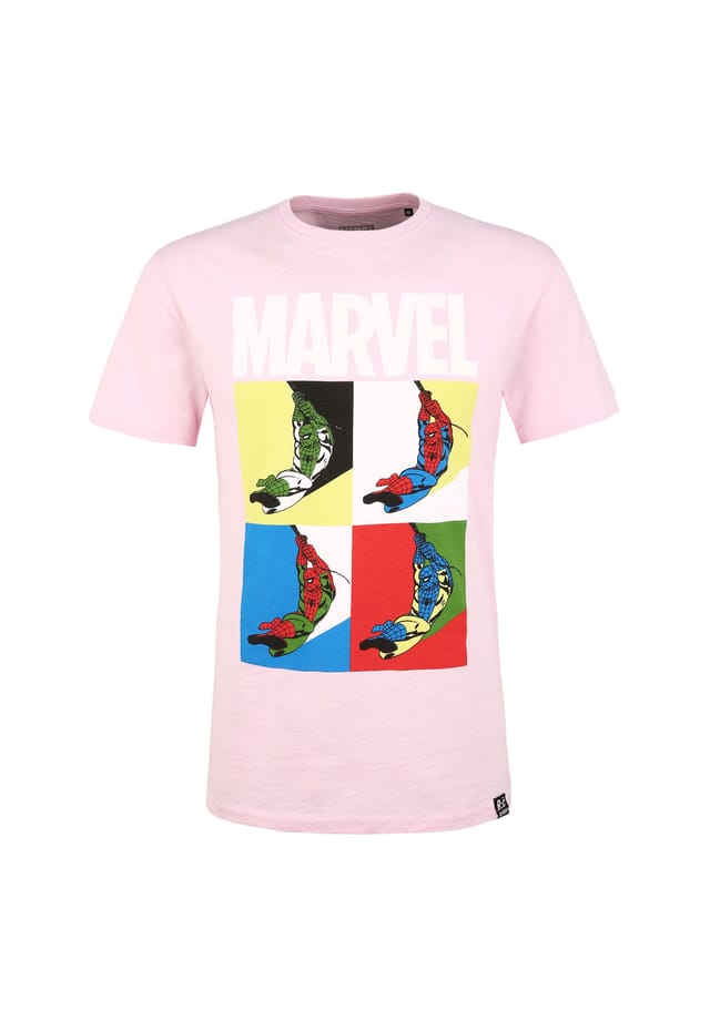 

Футболка marvel spider-man pop art розового цвета в классическом дизайне Re:Covered, розовый