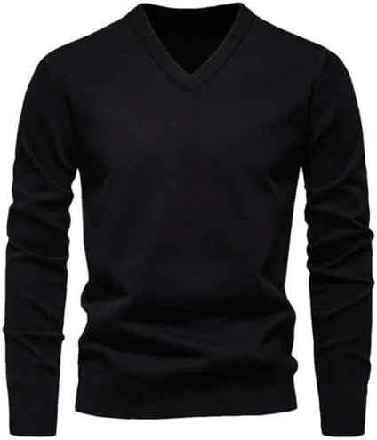 

Мужской вязаный свитер с V-образным вырезом