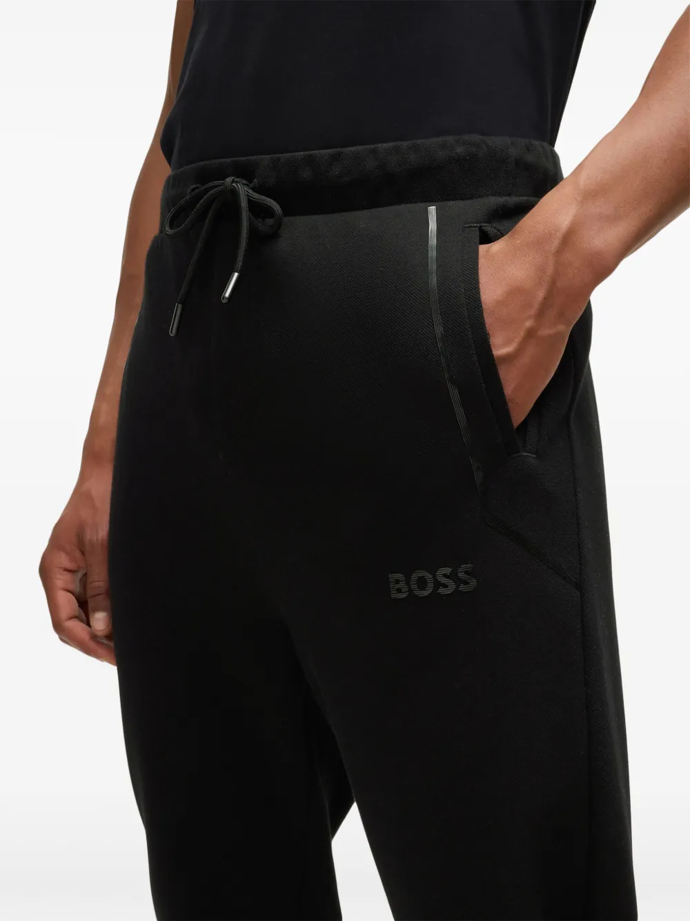 Спортивные брюки с кулиской BOSS, черный — фото 4