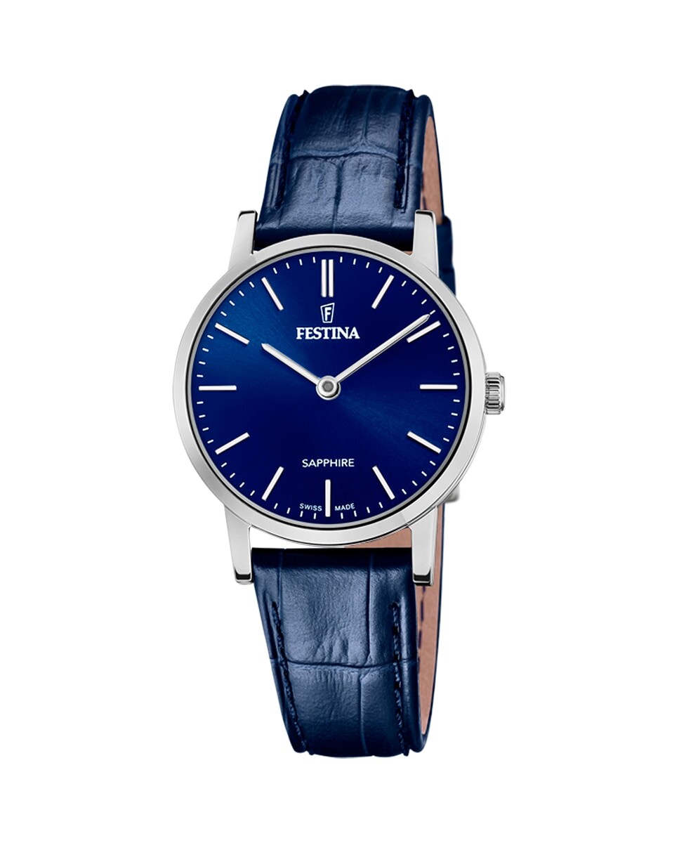 

F20013/3 Женские часы из синей кожи швейцарского производства Festina, синий