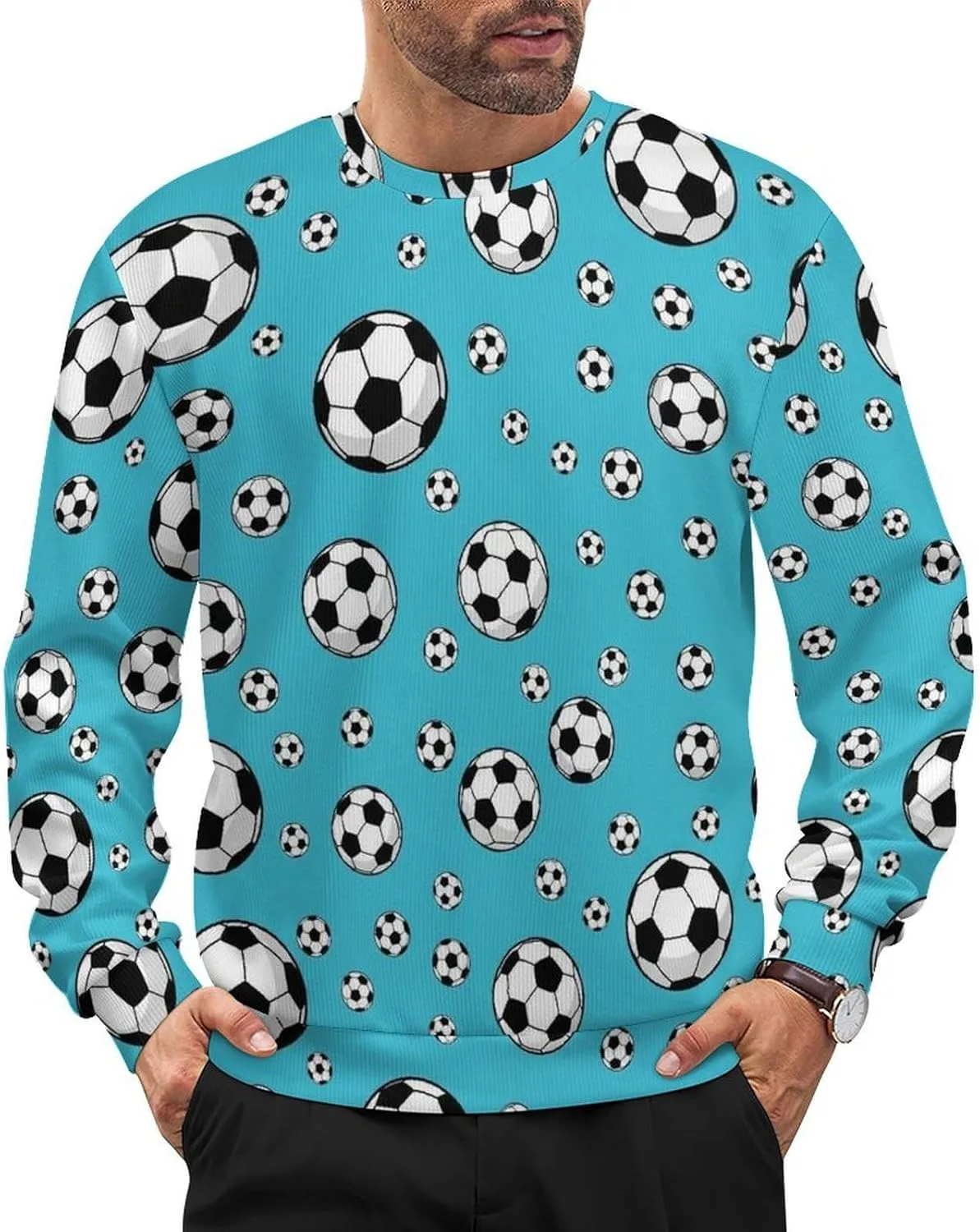 

Мужской свитер с круглым вырезом и длинными рукавами LITPUZC