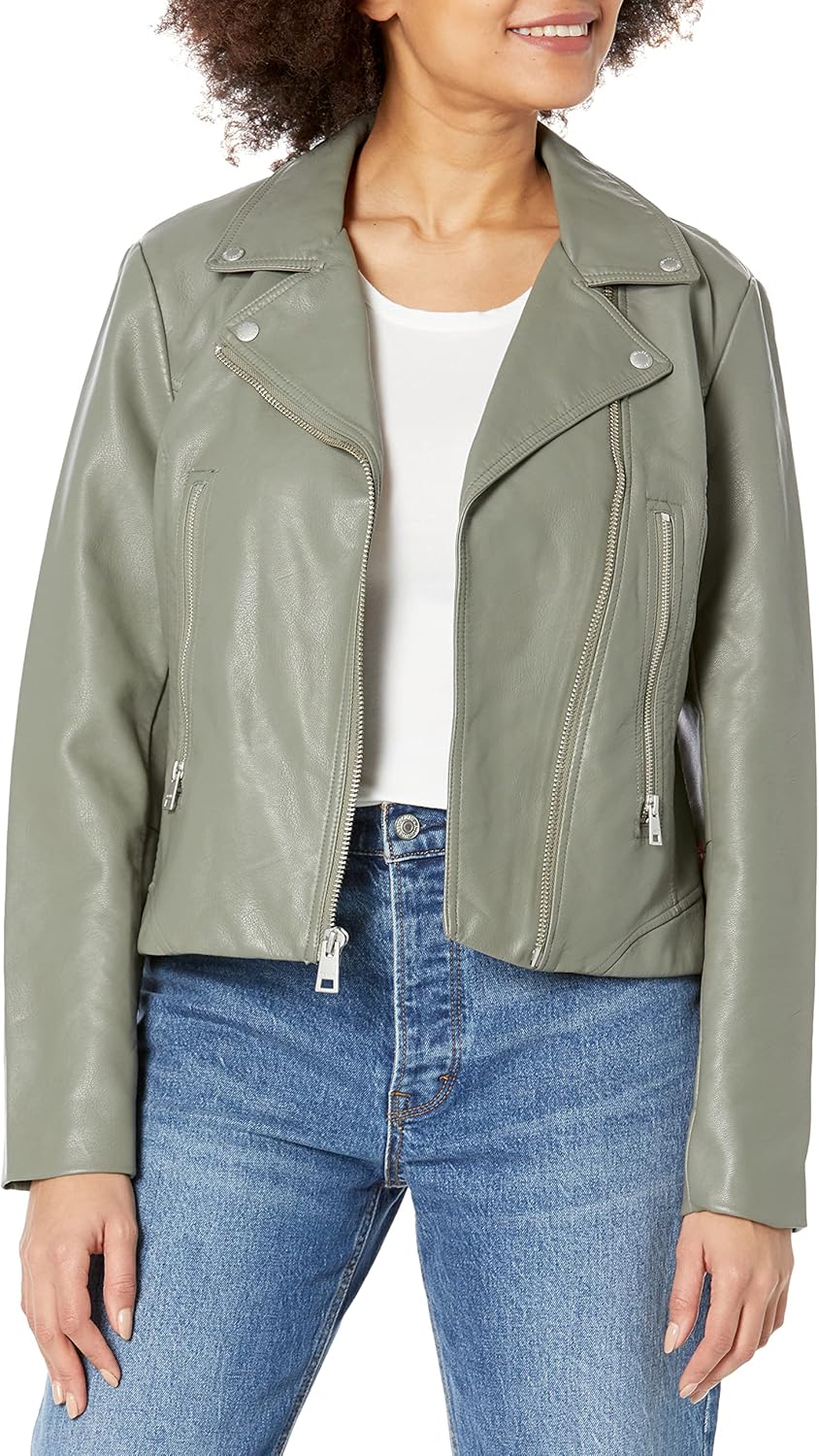 

Женская байкерская куртка Levi's 538 из веганской кожи (стандартный и большой размер), Sage