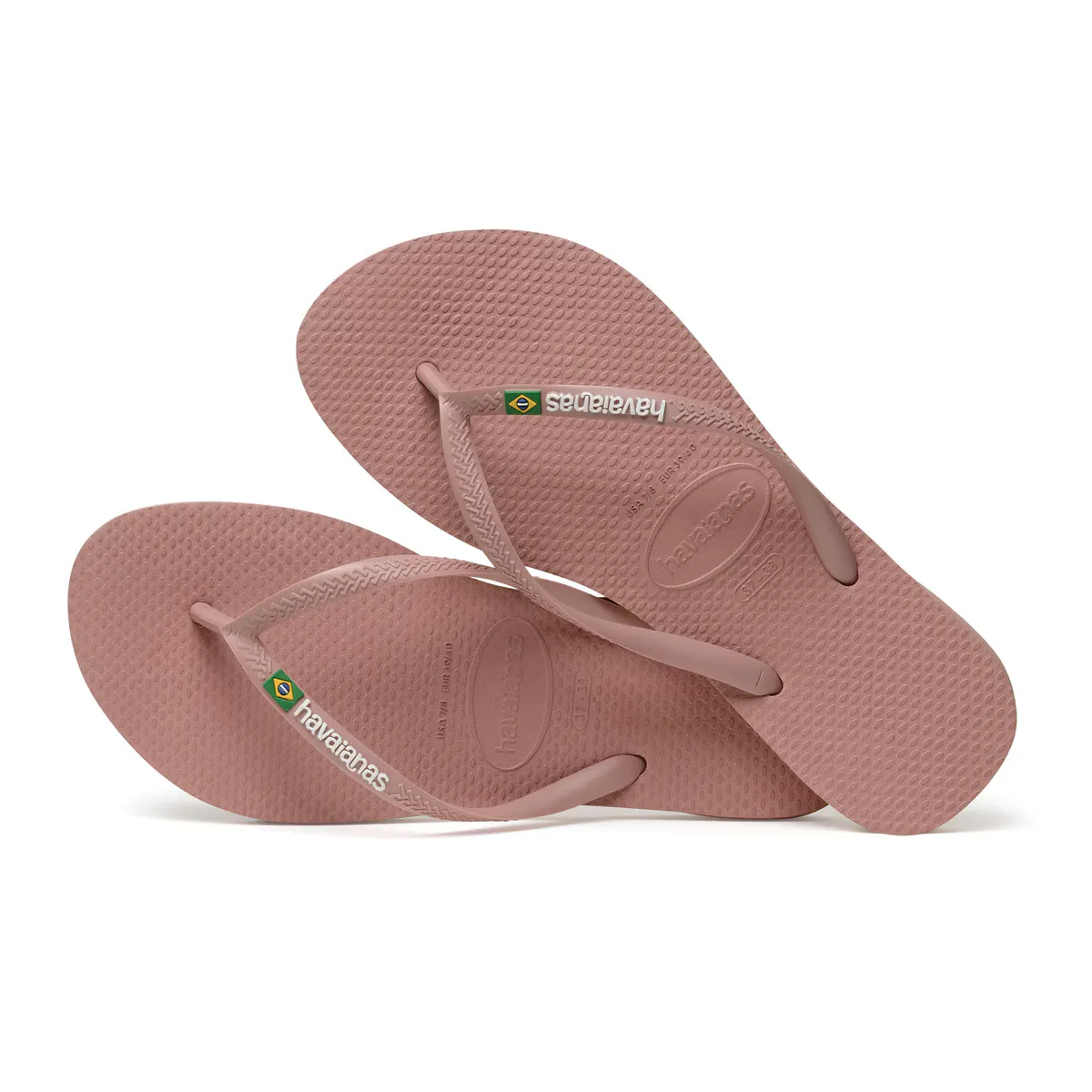 Женские узкие вьетнамки с логотипом Brasil Havaianas, розовый — фото 4