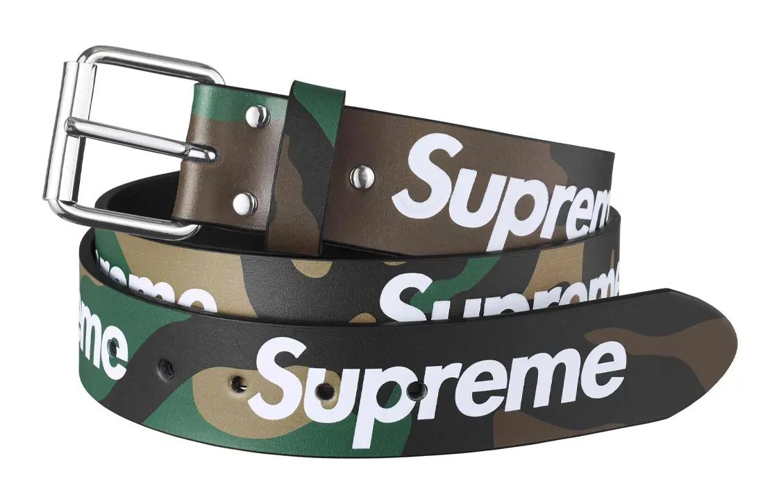 

Ремень кожаный Supreme Repeat, камуфляжный