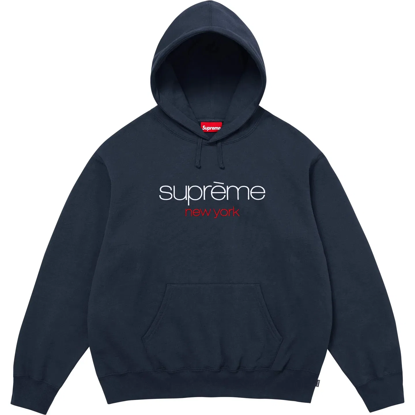Толстовка с капюшоном классический логотип SS26 WEEK3 унисекс Supreme, Marine Blue/Navy