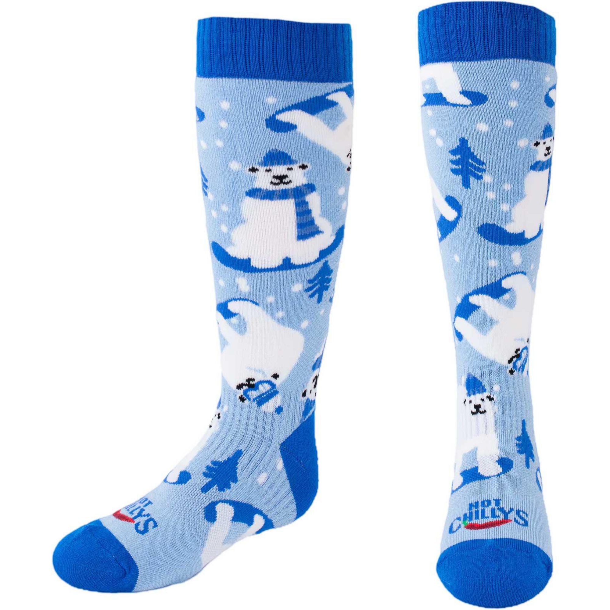 

Детские лыжные носки средней толщины с изображением полярных медведей Hot Chillys, Polar Bears