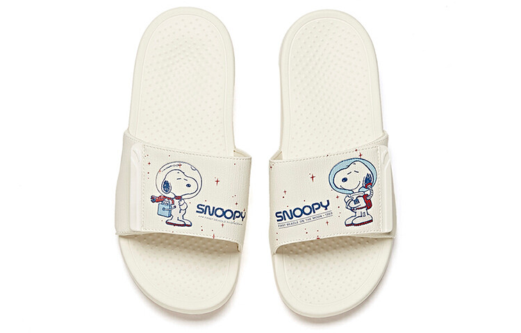 Snoopy X Life Collection Шлепанцы мужские цвета слоновой кости / горно-голубой / большой красный Anta — фото 3