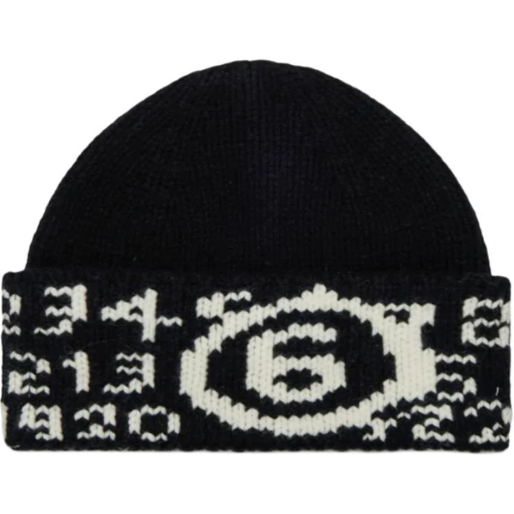 

MM6 Maison Margiela Детская шапка с интарсией, Black