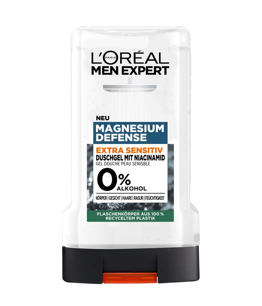 

Гель для душа L'Oréal Men Expert Magnesium Defense Extra Sensitiv mit Niacinamid, 250 ml