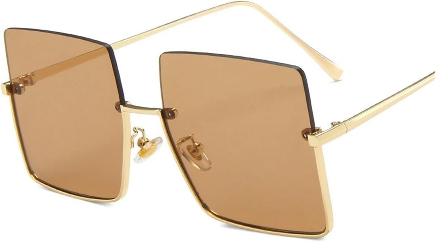 

Солнцезащитные очки, солнцезащитные очки для активного отдыха, женские солнцезащитные очки Halfe Metal Retro большого размера для отдыха, спорта и вождения/коричневые/средний размер LXPYMXDP, Brown