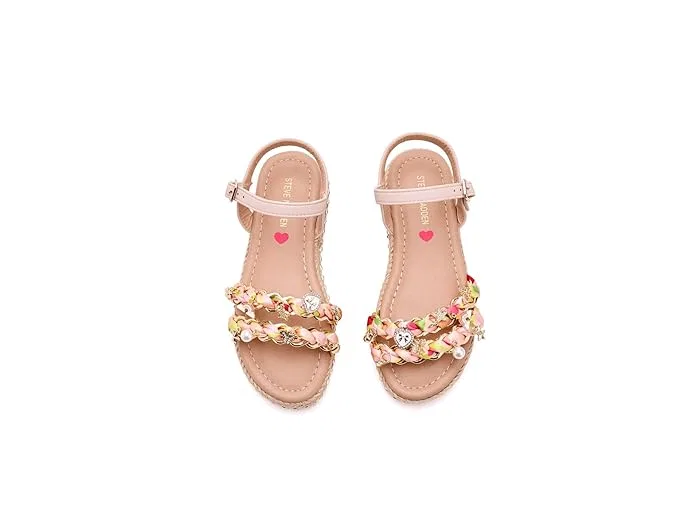 Босоножки с плетеными лентами Gizmo Steve Madden Kids, Blush Multi — фото 3