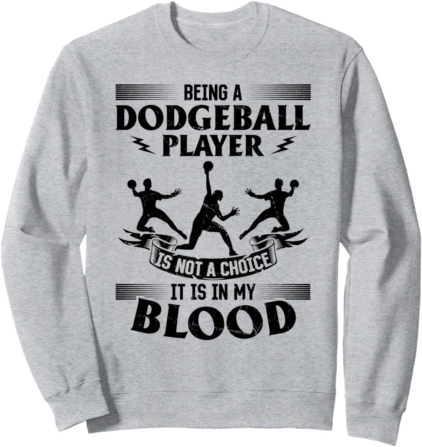 

Быть игроком в собачий футбол - это не выбор, это у меня в крови (толстовка) Dodgeball Quotes, серый