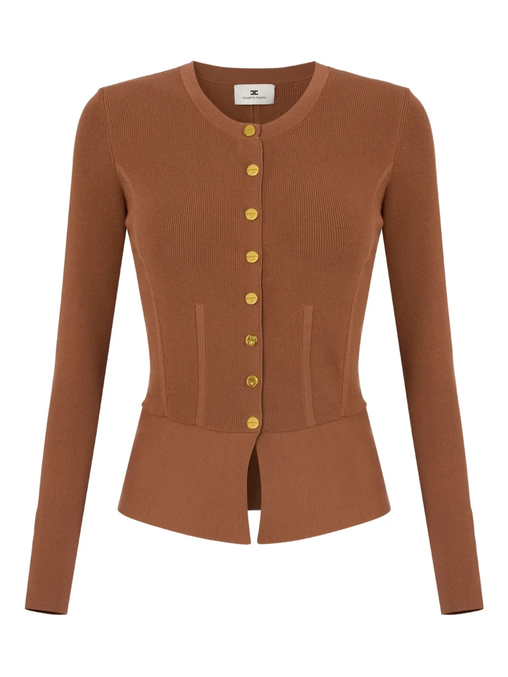 

Кардиган в рубчик Elisabetta Franchi, коричневый