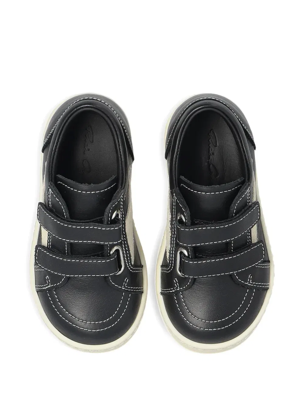 Кроссовки из кожи с ремешком на липучке Rick Owens Kids, черный — фото 4