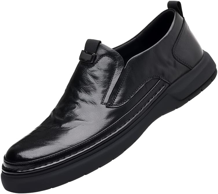 

Мужские классические слипоны из натуральной кожи, оксфорды, деловые и повседневные кожаные туфли, туфли, лоферы из качественной кожи, весенние дерби Lhyxu, черный