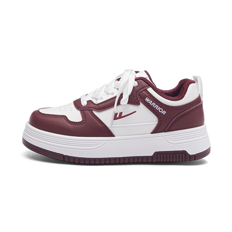 

Кроссовки для скейтбординга Unisex Low top с PU искусственной кожей, устойчивые к скольжению и истиранию, увеличивающие рост WARRIOR, burgundy