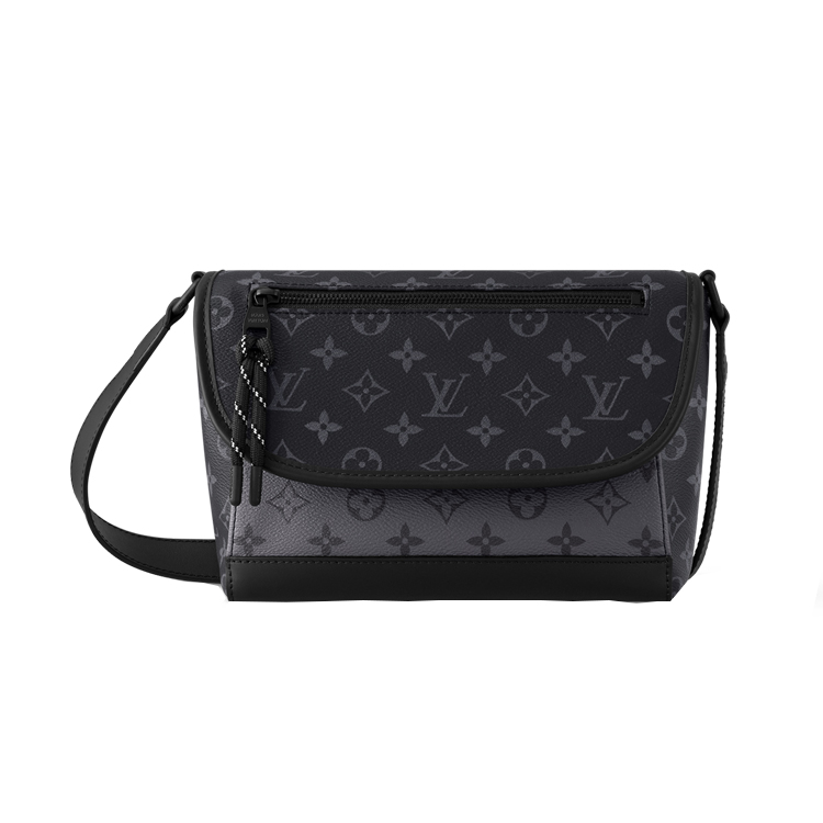 

LOUIS VUITTON Кожаный наплечный рюкзак кроссбоди малого размера мужской черный