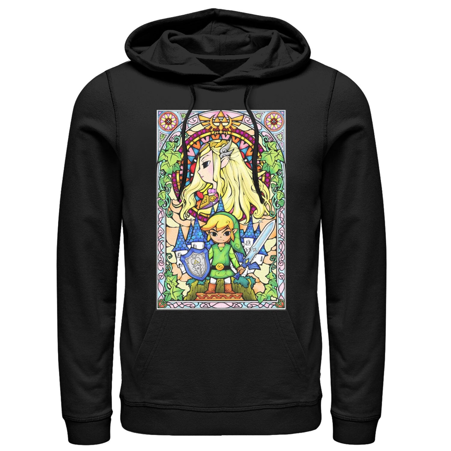 

Мужской пуловер с капюшоном Zelda Stained Glass Licensed Character