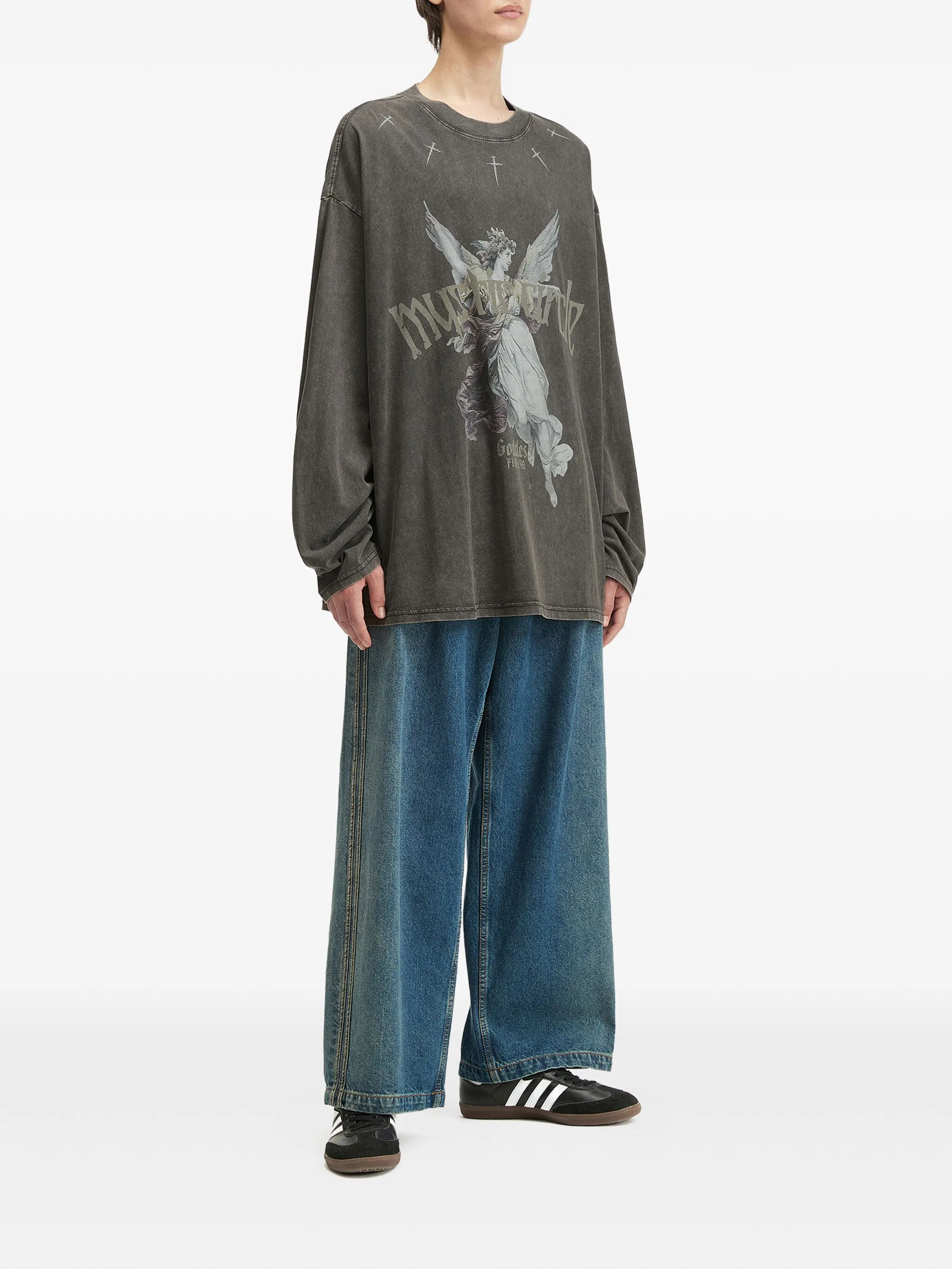 

Футболка с длинными рукавами и принтом Five Cm, серый