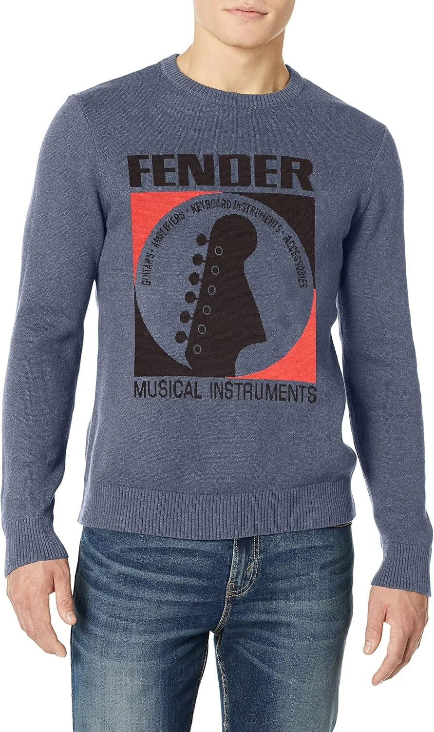 

Свитер Lucky Brand с длинными рукавами и декором Fender