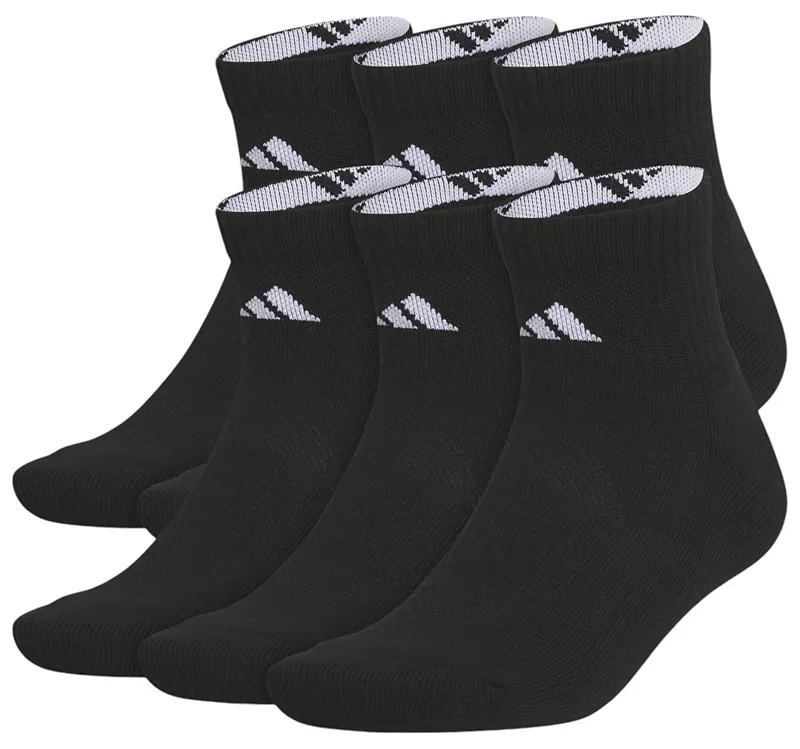 

Набор из 6 носков Adidas Unisex Performance четверть длины, черный/белый