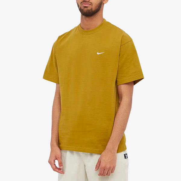 Футболка Men's Nike Solid Color Cotton Embroidered Logo Round Neck Short Sleeve Yellow T-Shirt, мультиколор — фото 2