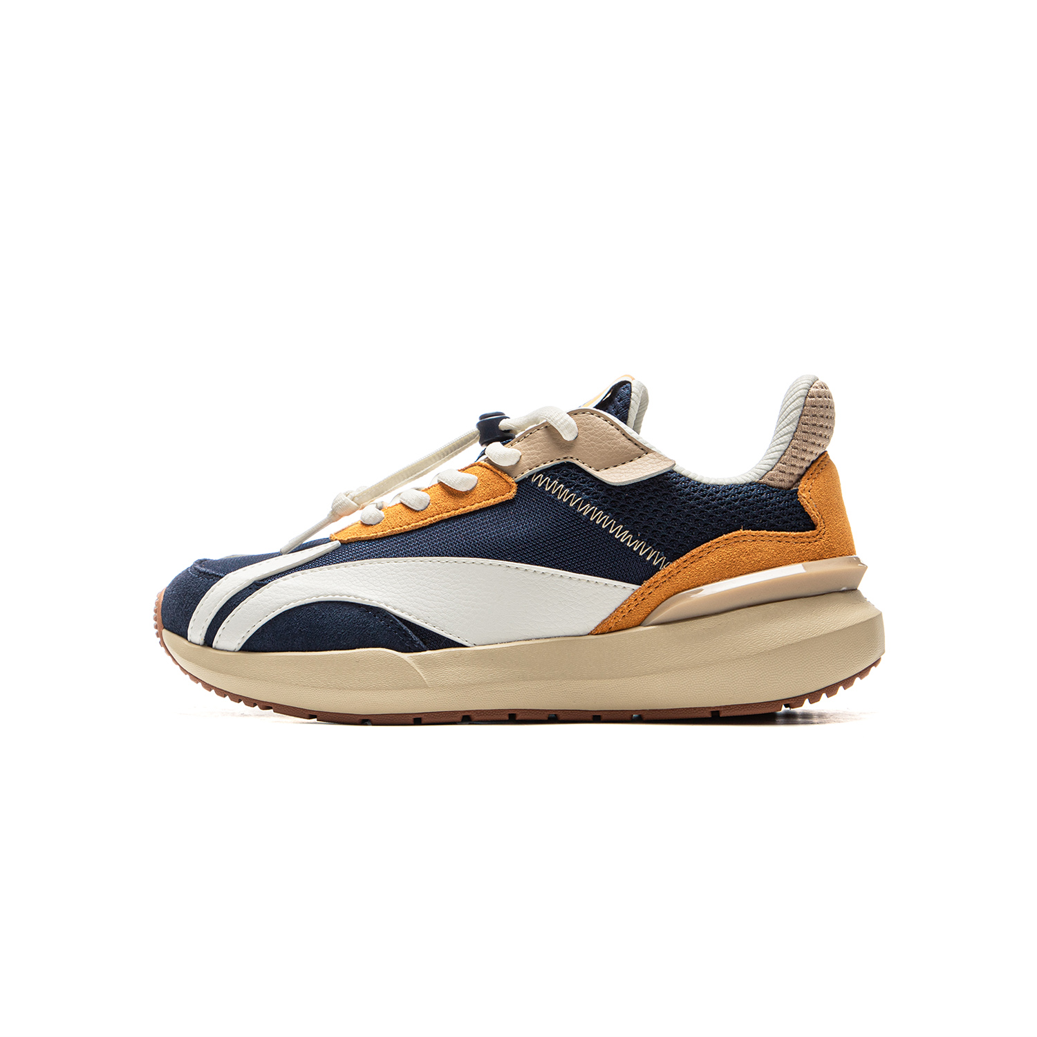 

Li-Ning YOUNG Sports Life Collection низкие детские повседневные кроссовки Dark Ship Blue/Ivory/Refining Gold Brown