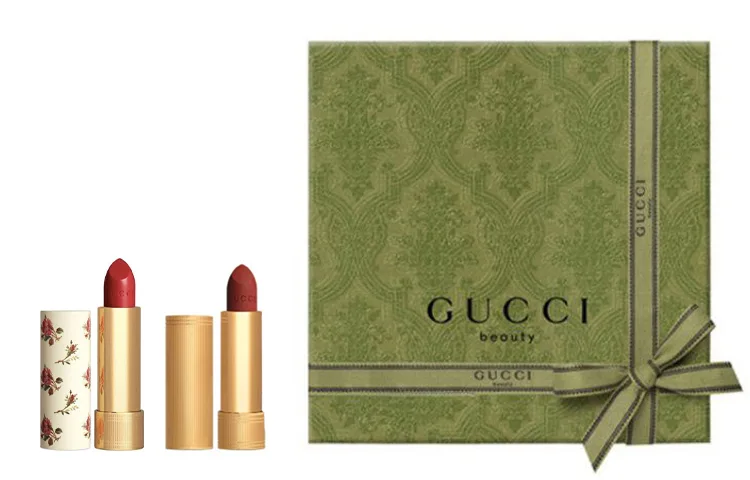 GUCCI Золотая помада с бархатным матовым бальзамом для губ в подарочной коробке, Two-Piece Set: #217 Velvet Lipstick 3.5g+#505 Velvet Lipstick 3.5g — фото 2