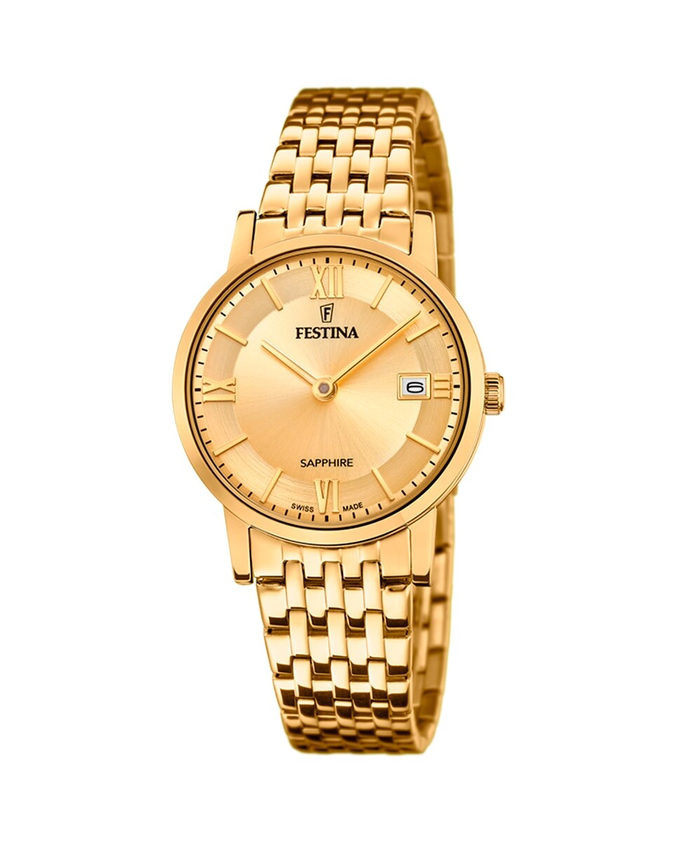 

F20021/2 Женские часы из стали, сделанные в Швейцарии Festina, золотой