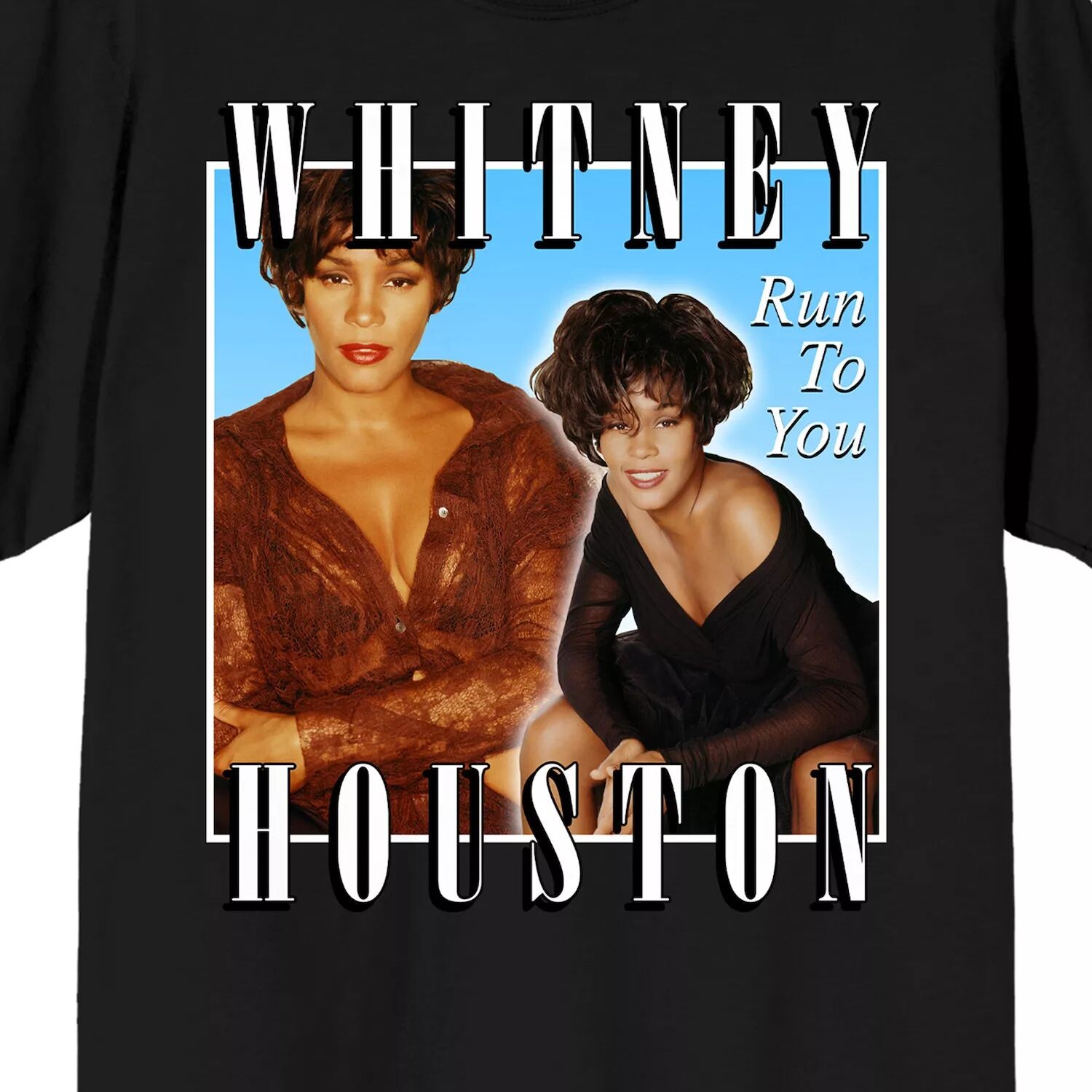

Мужская футболка с рисунком Whitney Houston Run To You Licensed Character