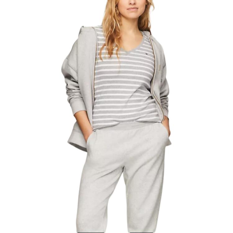 Футболка Tommy Hilfiger Women's Stripes, светло-серый/белый — фото 3